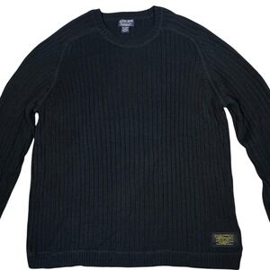 Polo Jeans Co Ralph Lauren Mens XXL Navy Blue Ribbed Cotton Crewneck Sweater